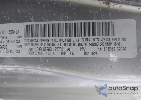 2016 Jeep Wrangler Unlimited Sahara z USA, uszkodzony, nr VIN 1C4BJWEG6GL170760